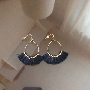 Navy blue dangle earrings